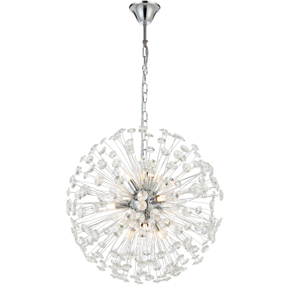 Lerida 9 Light Round Pendant-Chrome