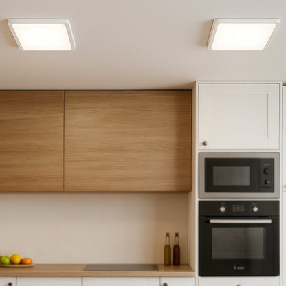 LUNOS 23CM 18W 3CCT Square LED Oyster Dimmable Ceiling Light - White