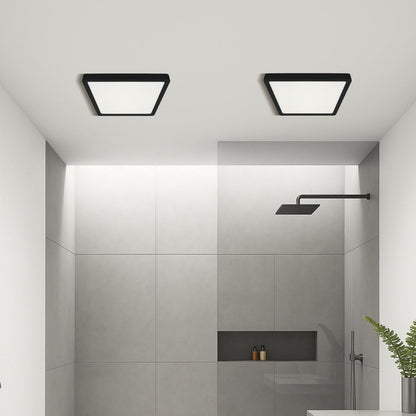 LUNOS 23CM 18W 3CCT Square LED Oyster Dimmable Ceiling Light - Black