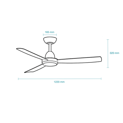 Legend DC 48″ Ceiling Fan + LED Light- White