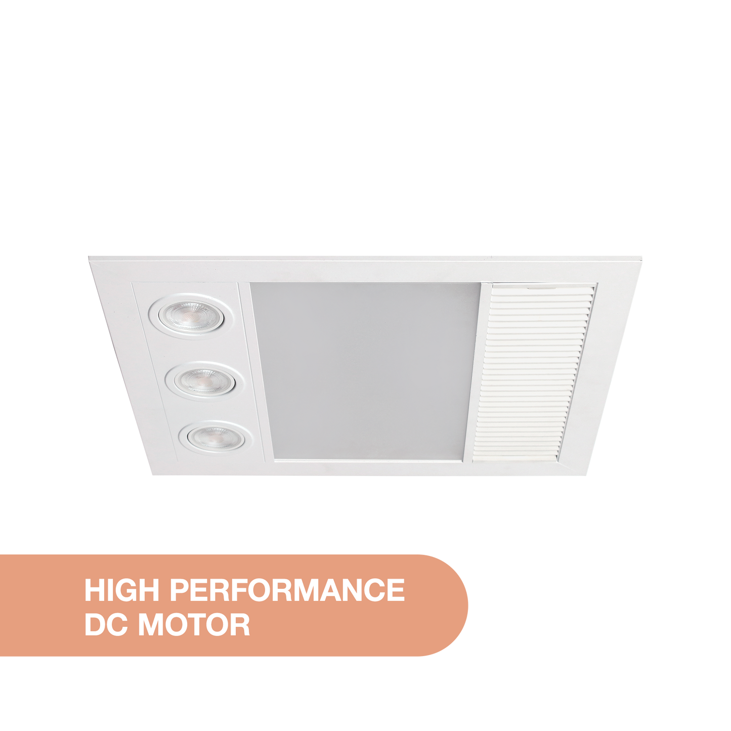 Linux Mini DC – 3 in 1 Bathroom Heater and Exhaust Fan with Tricolour LED Light