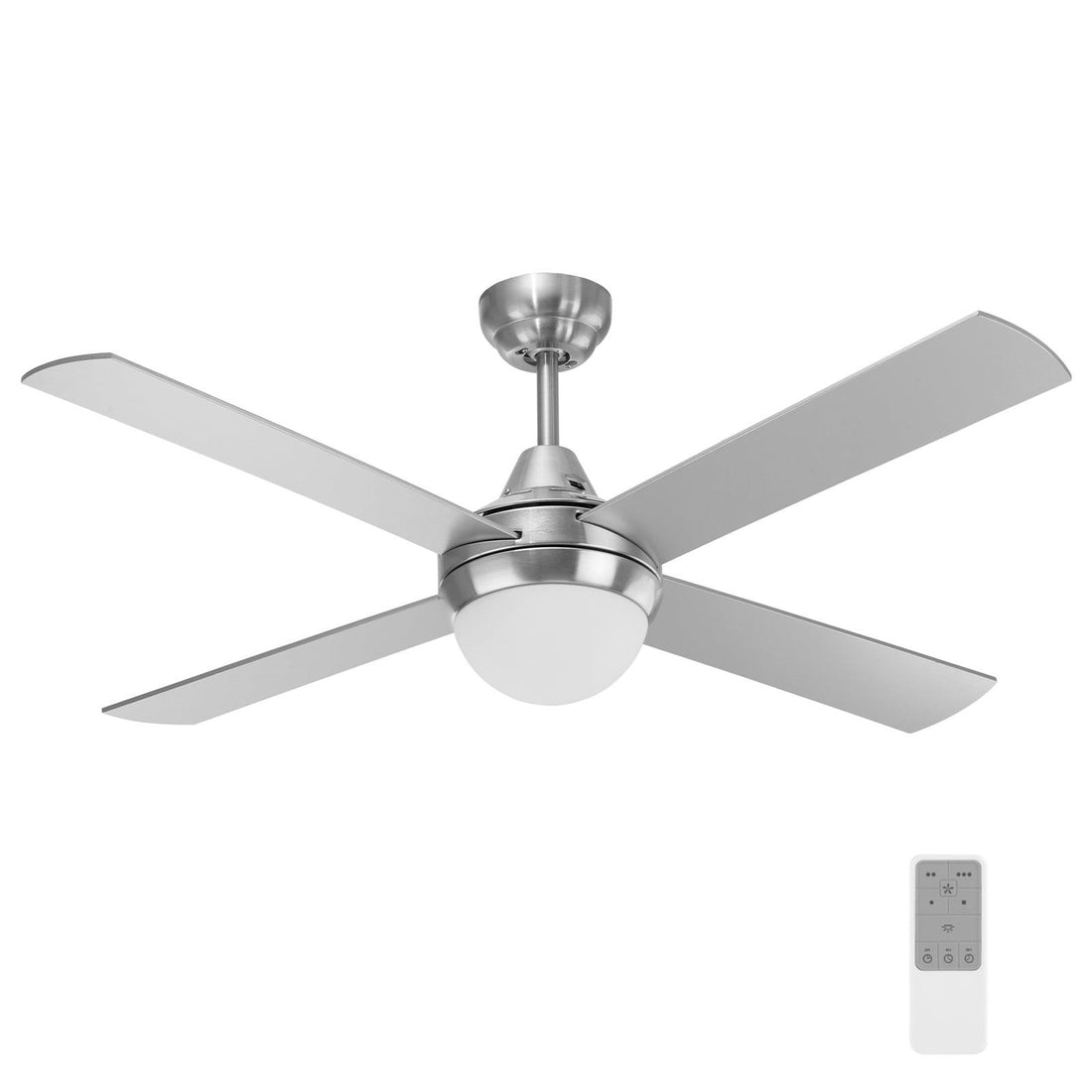 Lonsdale 120cm AC Ceiling Fan with Light and Remote - Brushed Chrome