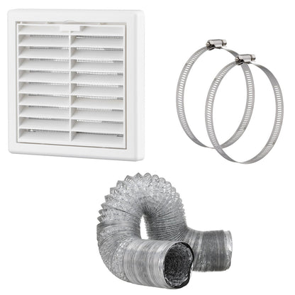 Aluminium 100mm Duct Ventilation Kits - Duct Length 3M