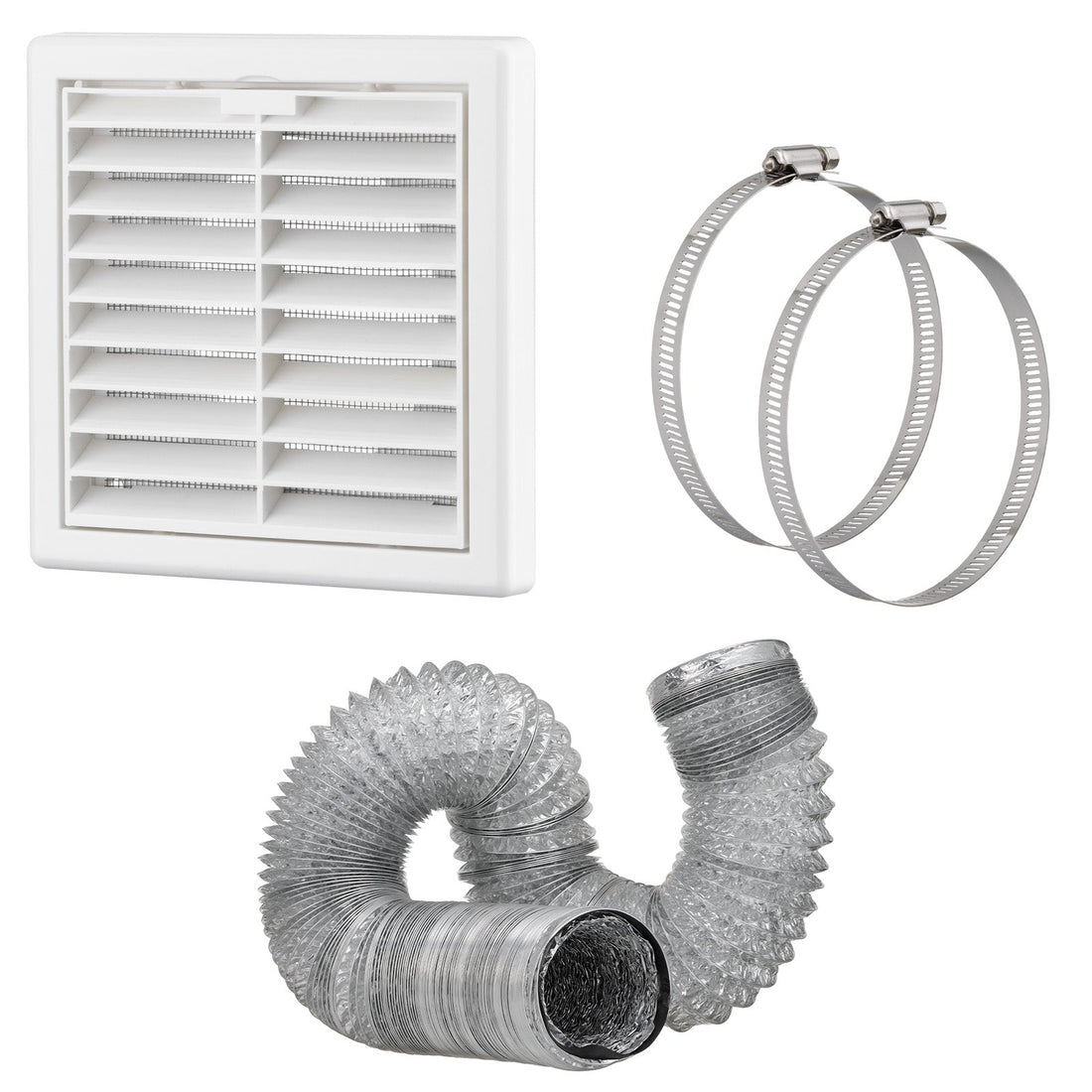 Aluminium 100mm Duct Ventilation Kits - Duct Length 6M