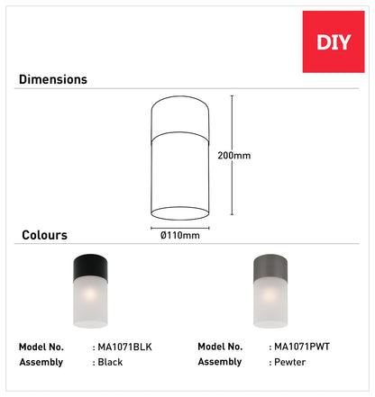 Anna DIY Batten Fix Light - Black