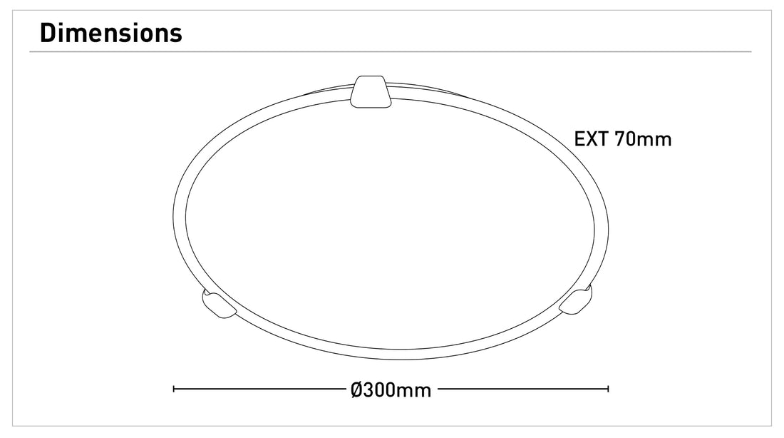 Astro Chrome Clips 1lt 30cm Ceiling Light