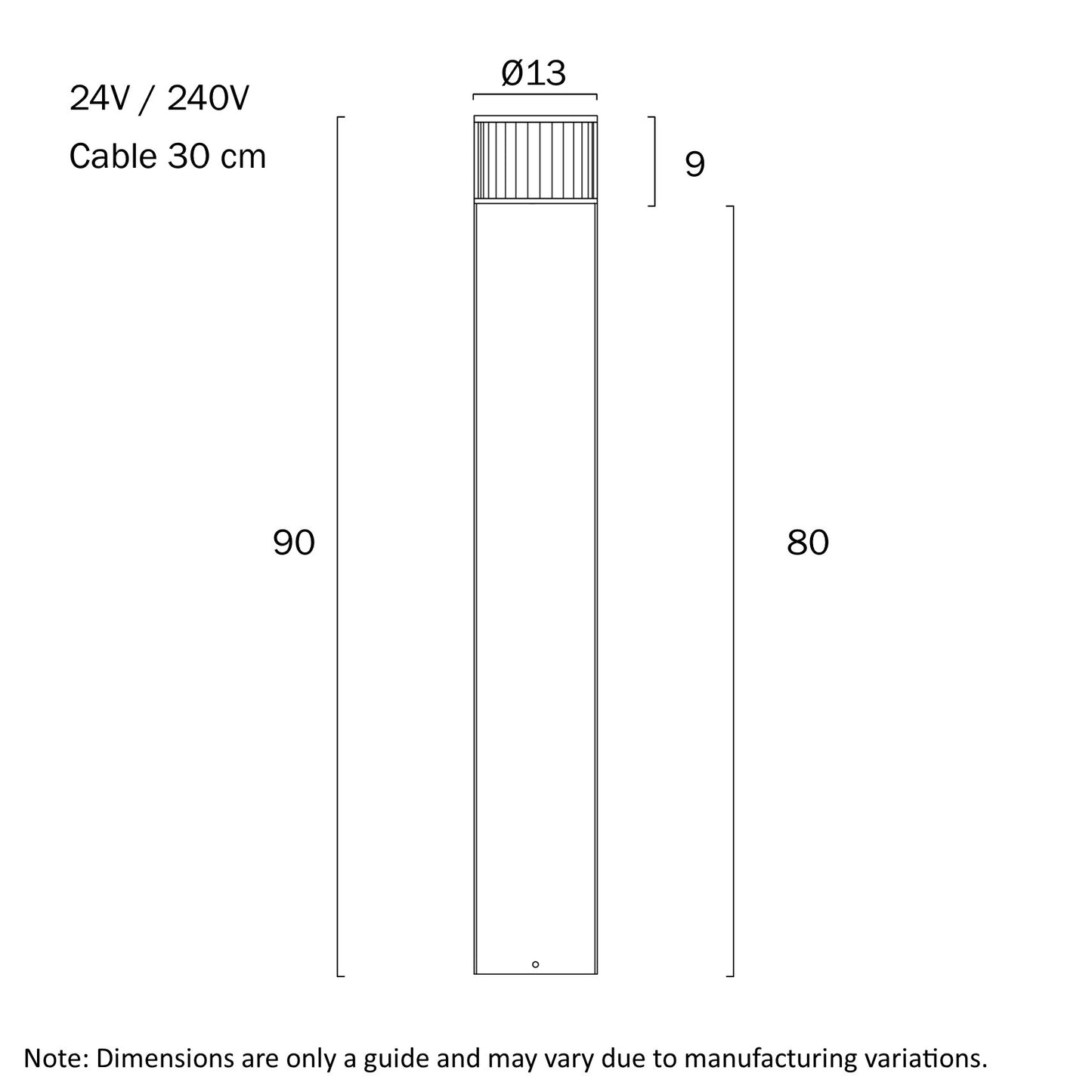 Malabo LED Bollard - Grey