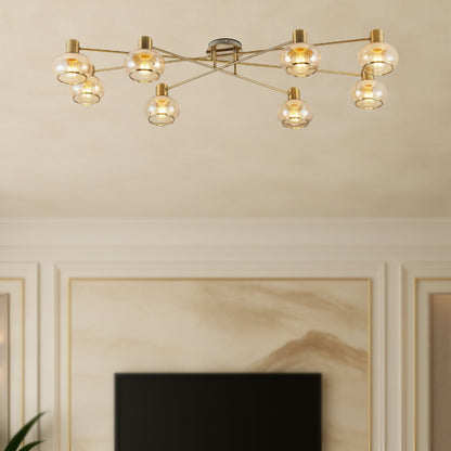 MARBELL 8 CTC Ceiling Light - Antique Brass / Amber
