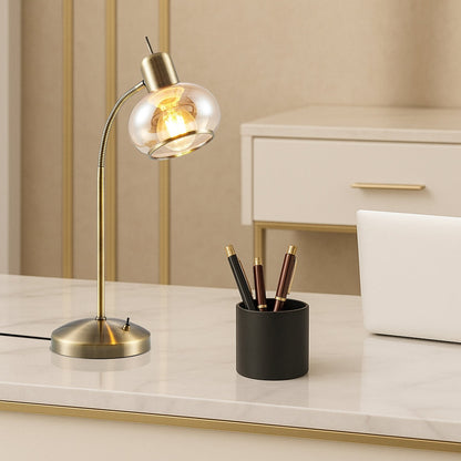 MARBELL Table Lamp - Antique Brass / Amber