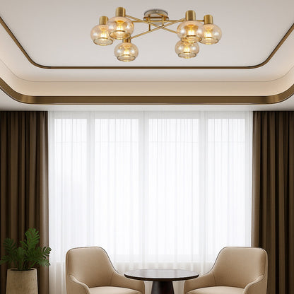 MARBELL 6 CTC Ceiling Light - Antique Brass / Amber