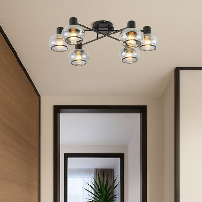 MARBELL 6 CTC Ceiling Light - Black / Smoke