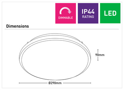 Tracy 14W LED Ceiling Light With Chrome Trim