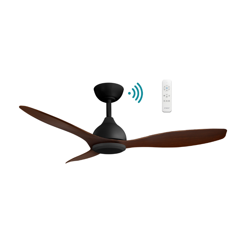 Elite DC 48″ Matt Black/Walnut Smart Ceiling Fan With WIFI Remote Control