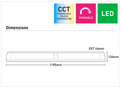 Metro 48W LED CCT Batten Light