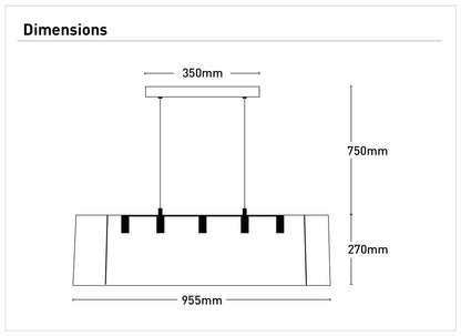 Liverpool 5Lt Oval Pendant Light