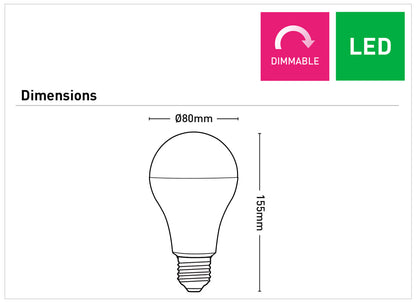 A80 5700K E27 LED Globe