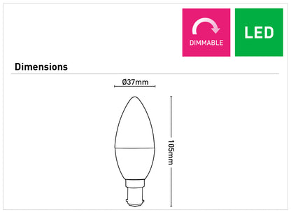 Candle 5700K B15 LED Globe