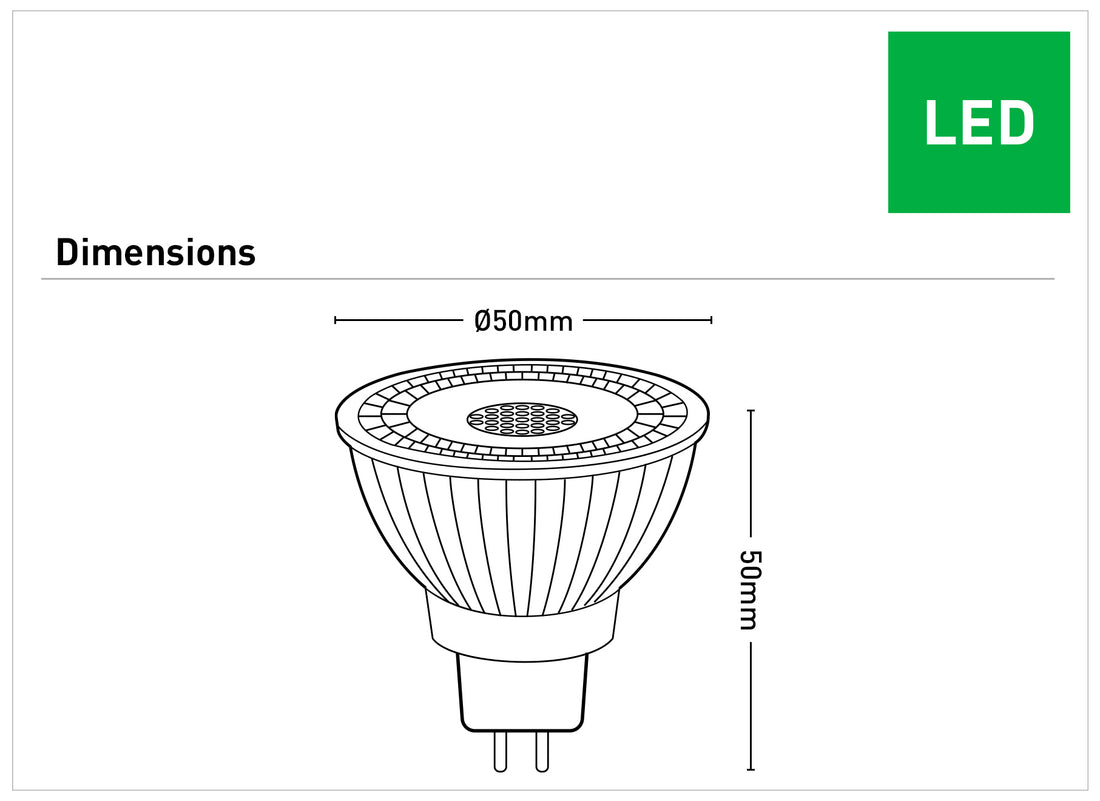 MR16 Day Light Dim36D Glass LED Globe