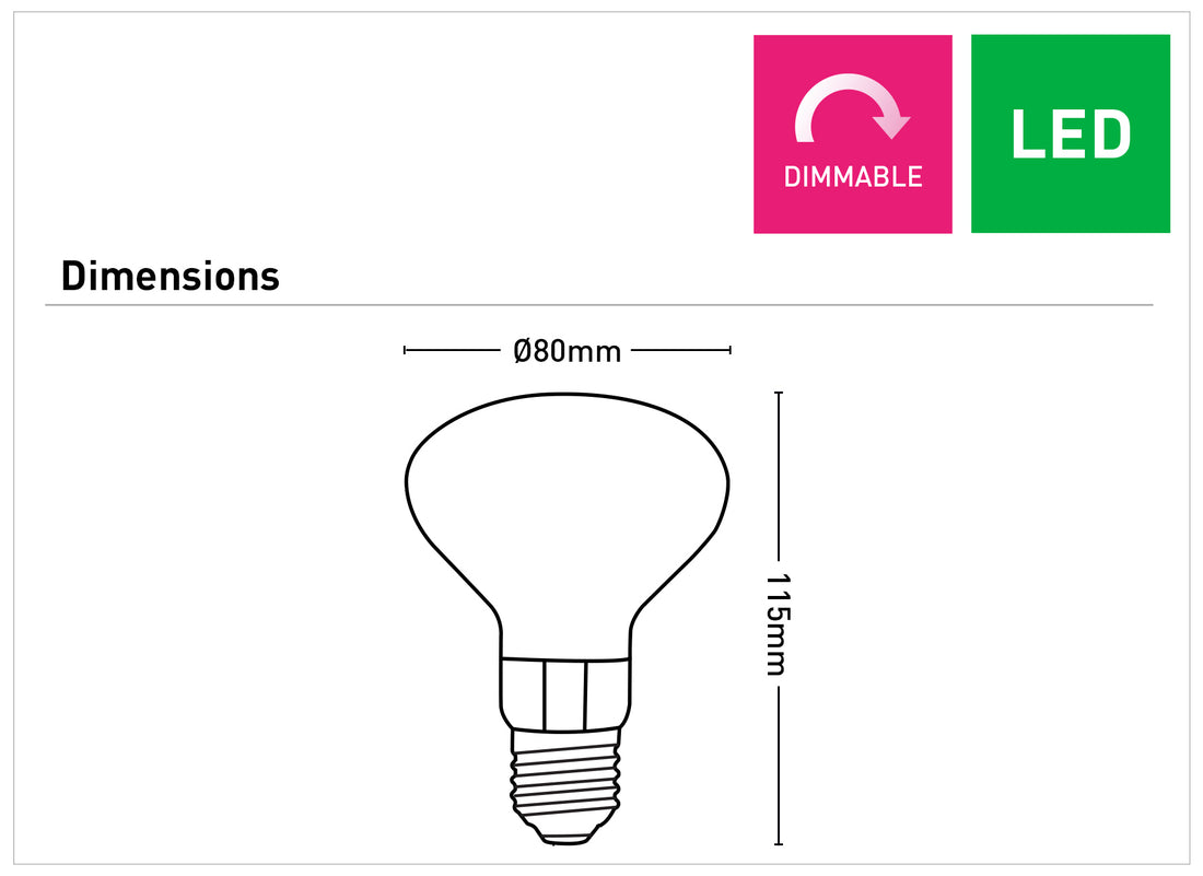 R80 Day Light E27 Dimmable LED Globe