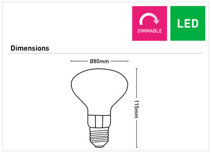 R80 Day Light E27 Dimmable LED Globe