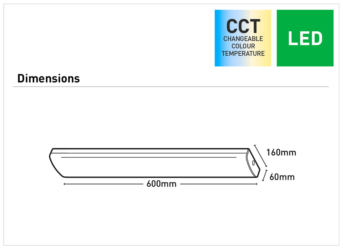 Tanura 600mm LED CCT Batten Light