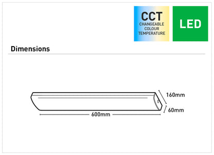 Tanura 600mm LED CCT Batten Light