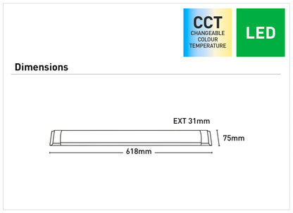 Luca 120cm Dual power Tri-proof LED Batten Light