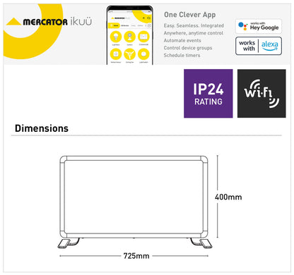 Ikuü 1100W Smart WIFI Panel Heater