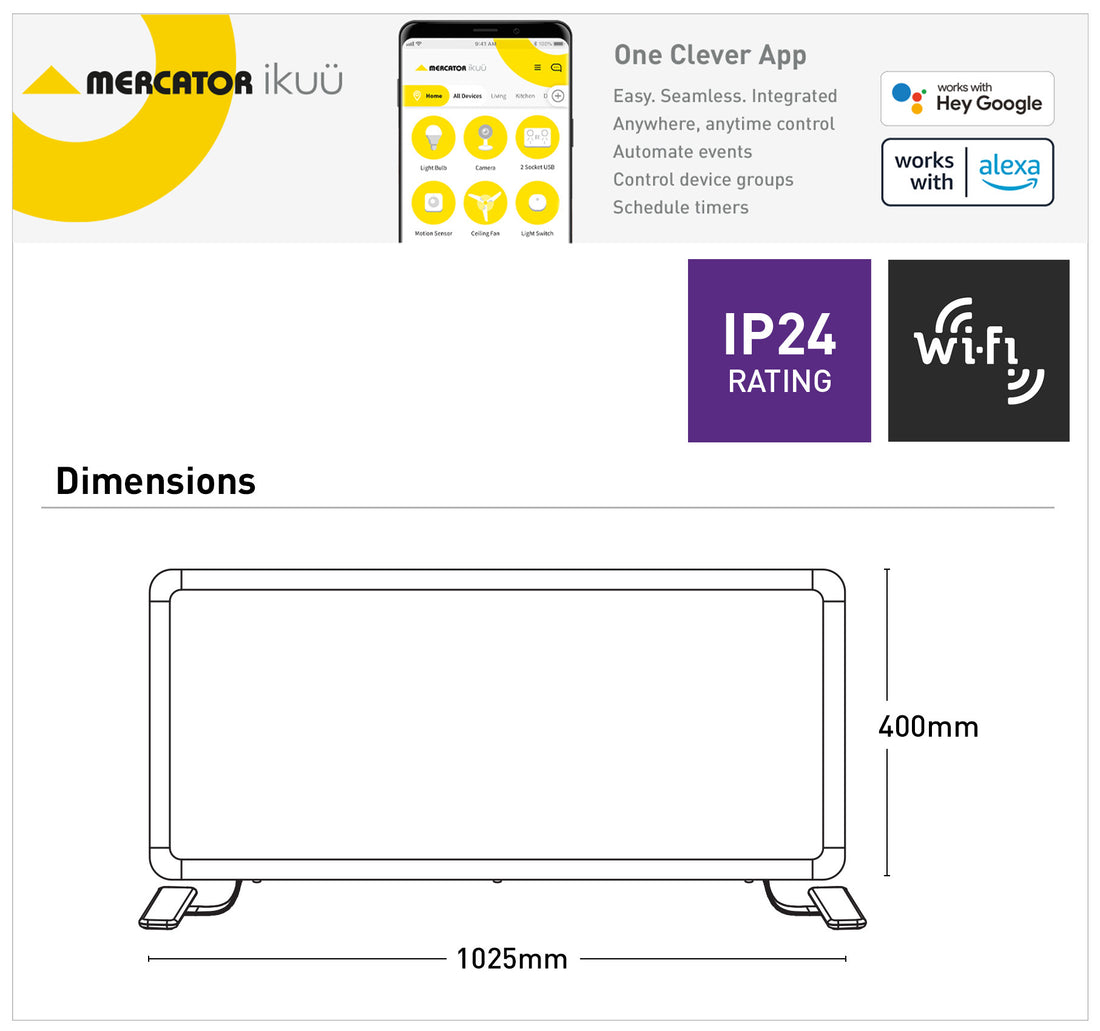 Ikuü 1600W Smart WIFI Panel Heater