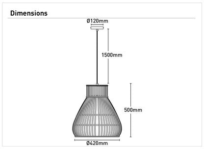 Byron 1Lt Bamboo Pendant Light