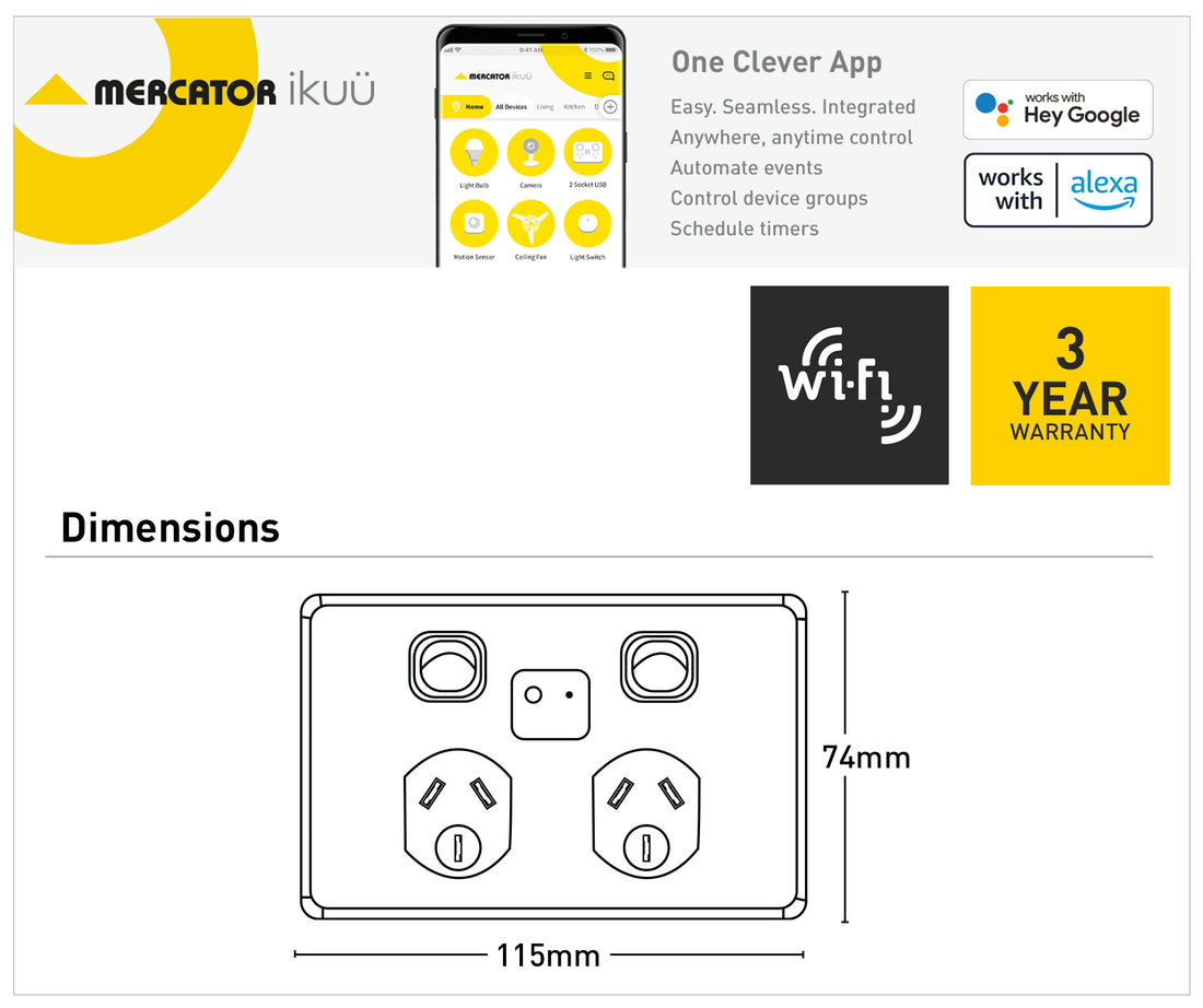 Double Power Point with Wi-Fi Extender