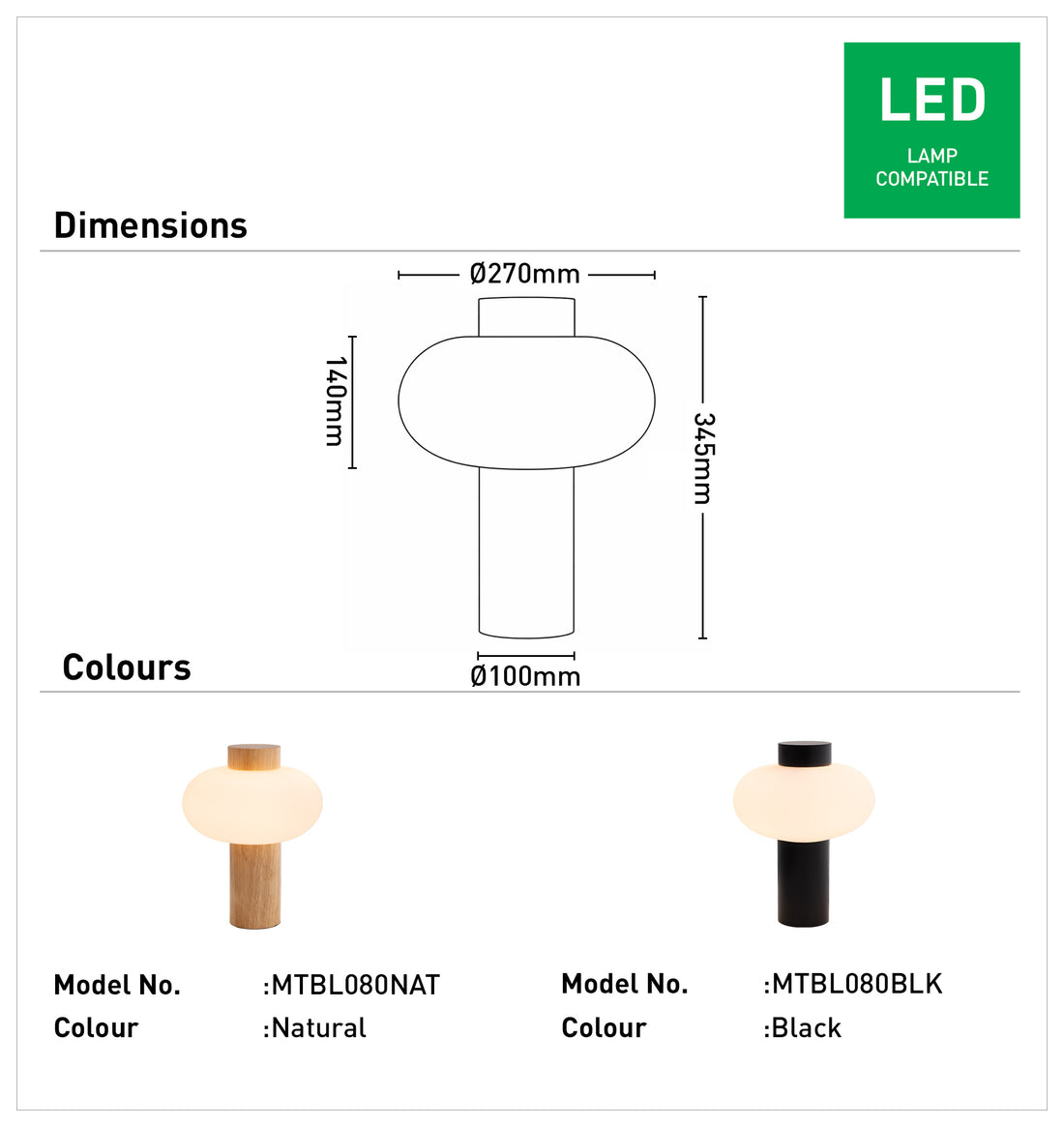 Saxe Table Lamp - Natural