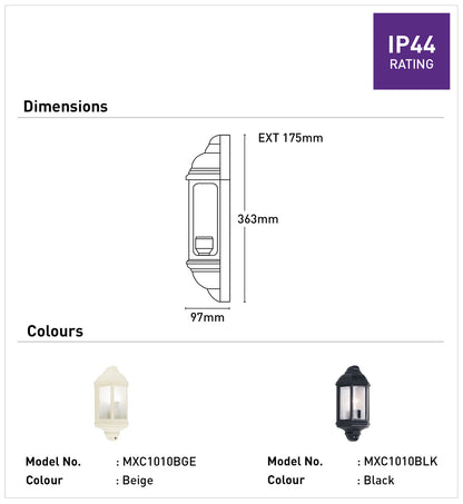 Nepean II Exterior Wall Light - Black