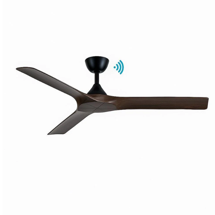 Alpine DC 52″ Smart Ceiling Fan With WIFI Remote Control - Black/Walnut