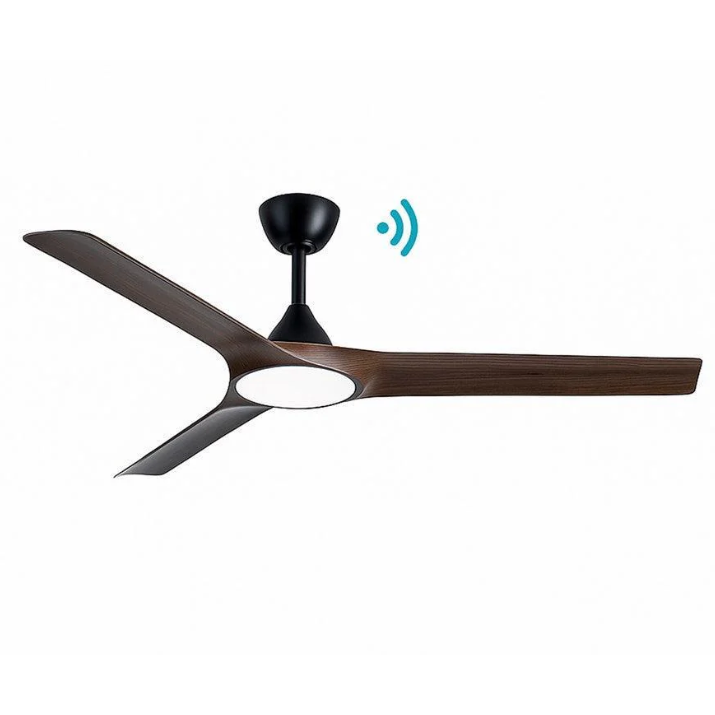 Alpine DC 52″ Smart Ceiling Fan With WIFI Remote Control + LED light- Black/Walnut