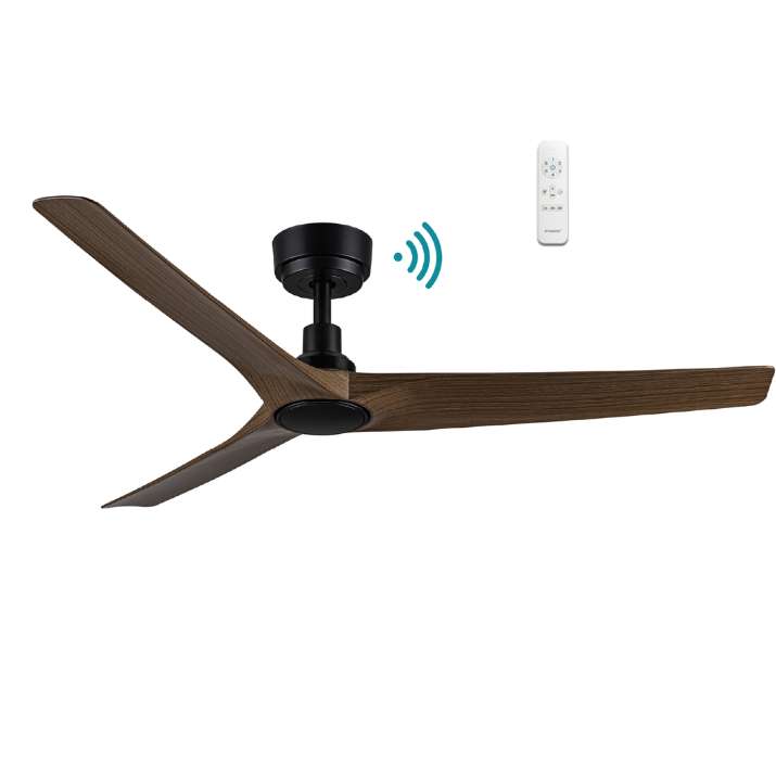 Cordoba DC 52″ Smart Ceiling Fan With WIFI Remote Control- Matt Black/Walnut