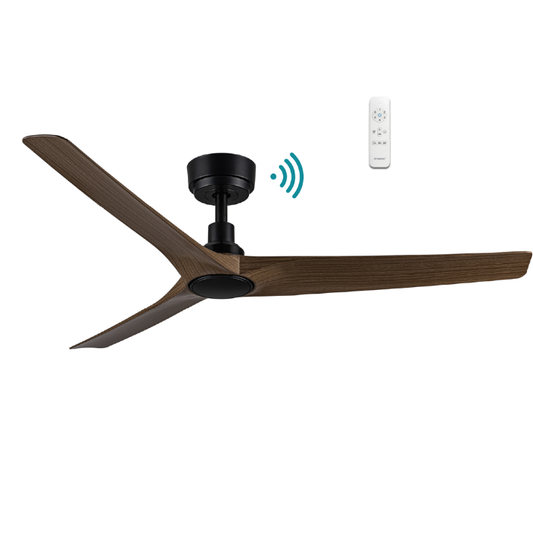 Cordoba DC 52″ Smart Ceiling Fan With WIFI Remote Control- Matt Black/Walnut