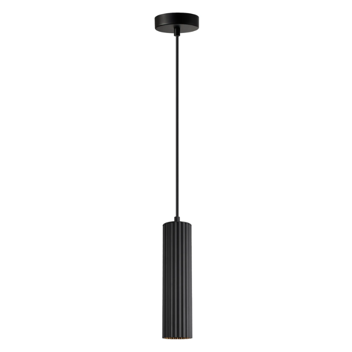 Kolonne Interior GU10 Ribbed Cylinder Pendant Lights- Black