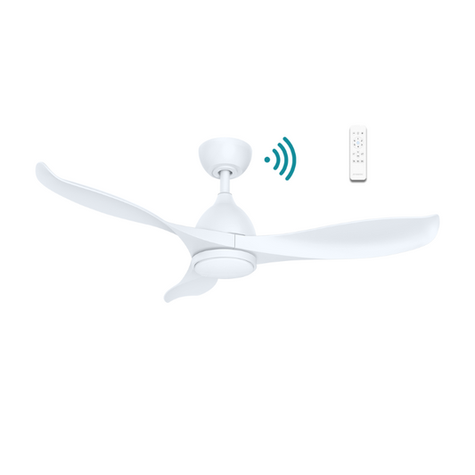 Scorpion DC 52″ Matt White Smart Ceiling Fan With WIFI Remote Control + LED light