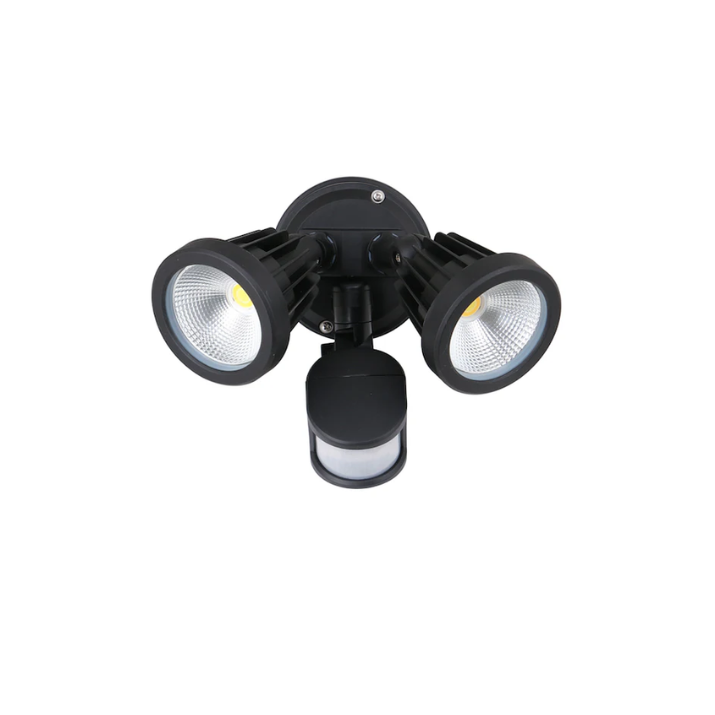 PHL4262 ZIP 30W LED Double Spotlight With Sensor- Black