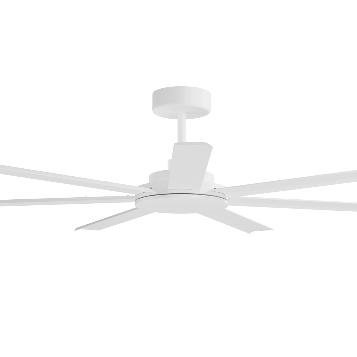 Calibo Alula 60" (1524mm) 7 Blade Indoor/Outdoor DC Ceiling Fan & Remote - White