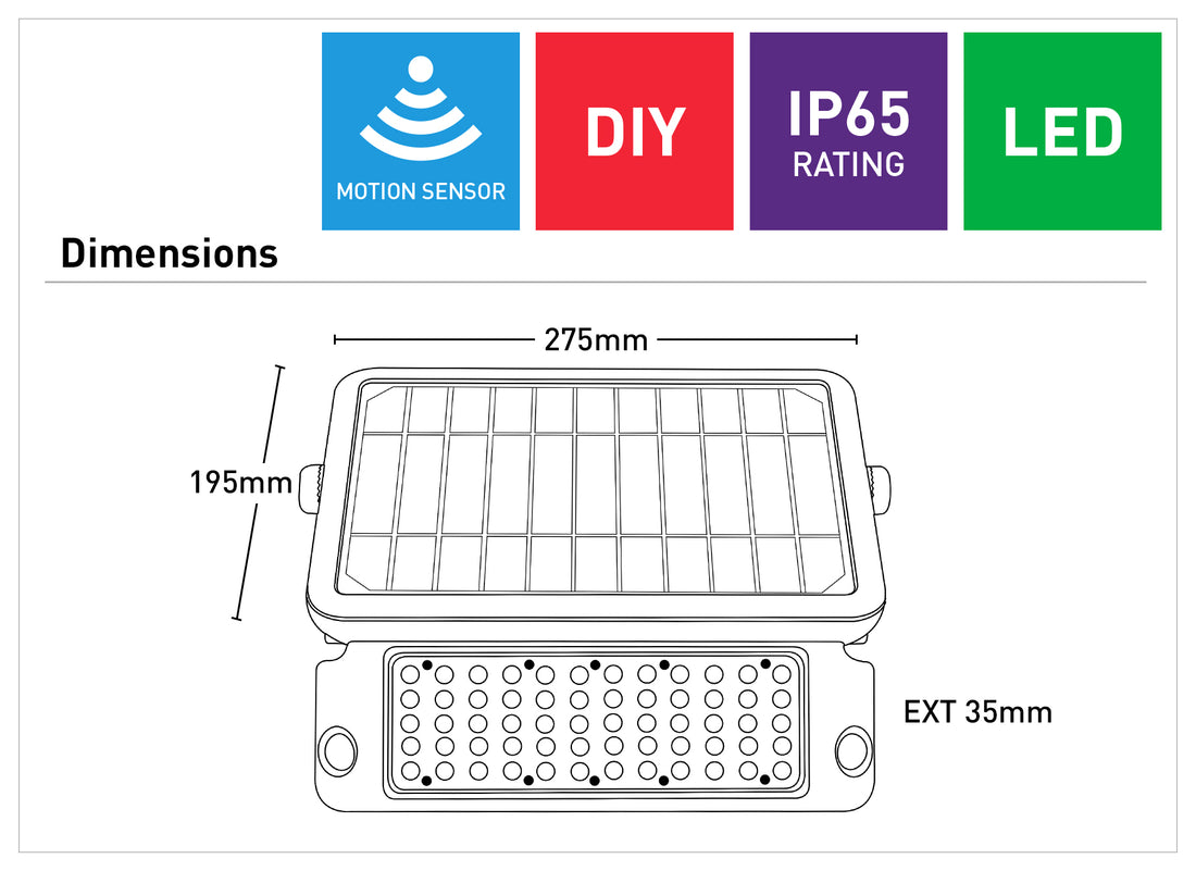 Defender 10W Solar LED Flood Light