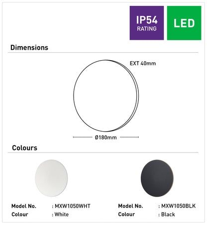 Bond II 6W LED Wall Light - Black