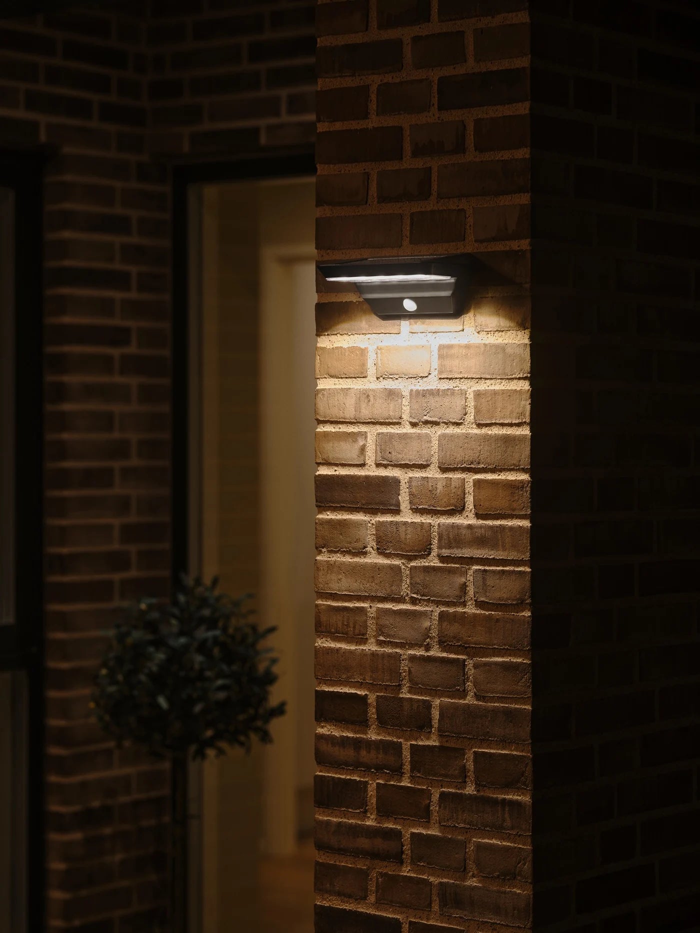 Black Danish Design Solar LED Wall Light With PIR Sensor- Agena Series