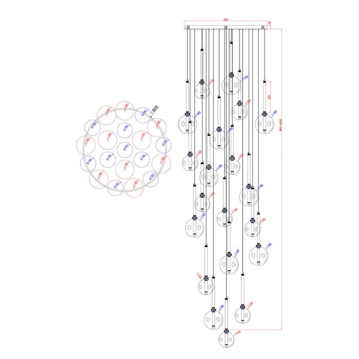 Meteor 20 Light Pendant - Gold