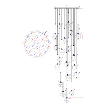 Meteor 20 Light Pendant - Gold