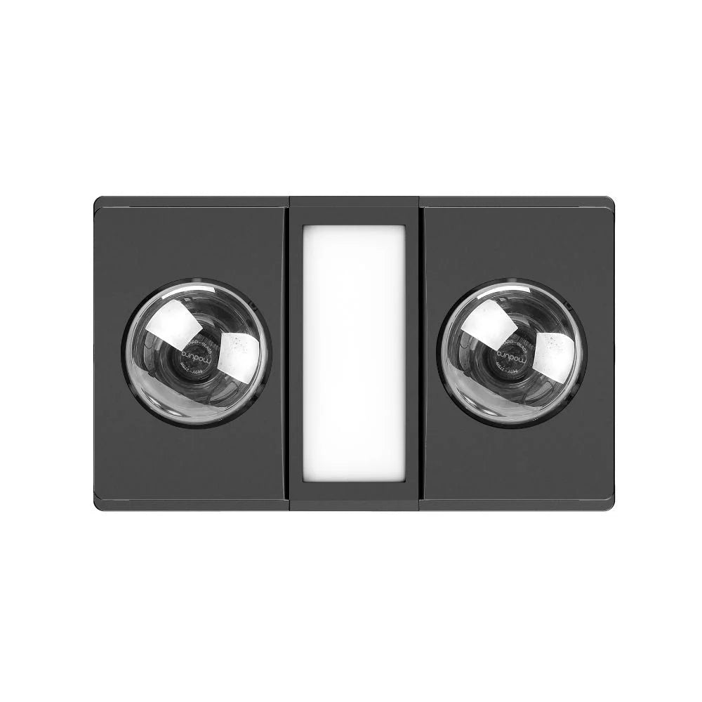 Modura AllLux2- 3 in 1 Bathroom Heater Exhaust Fan and Light 12W Tricolour- Black