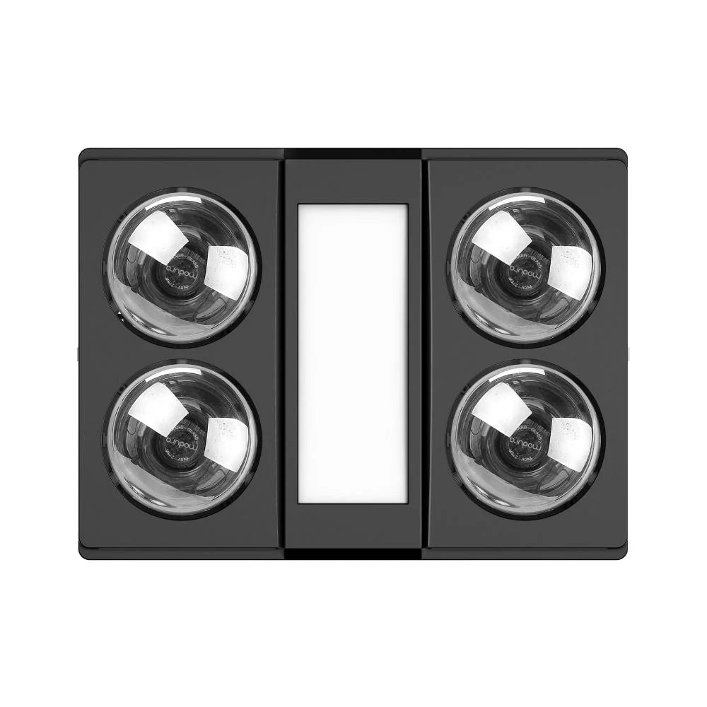 Modura AllLux4- 3 in 1 Bathroom Heater Exhaust Fan and Light 16W Tricolour-Black