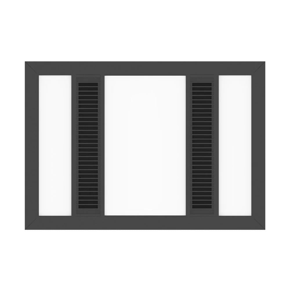 Modura Slender 3 in 1 Bathroom Heater Exhaust Fan and Light 1000w Halogen-Black