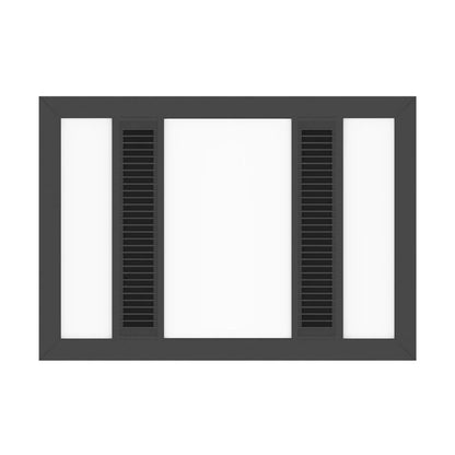 Modura Slender 3 in 1 Bathroom Heater Exhaust Fan and Light 1000w Halogen-Black